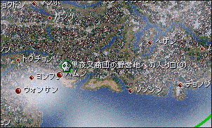 黒夜叉商団の野営地の位置